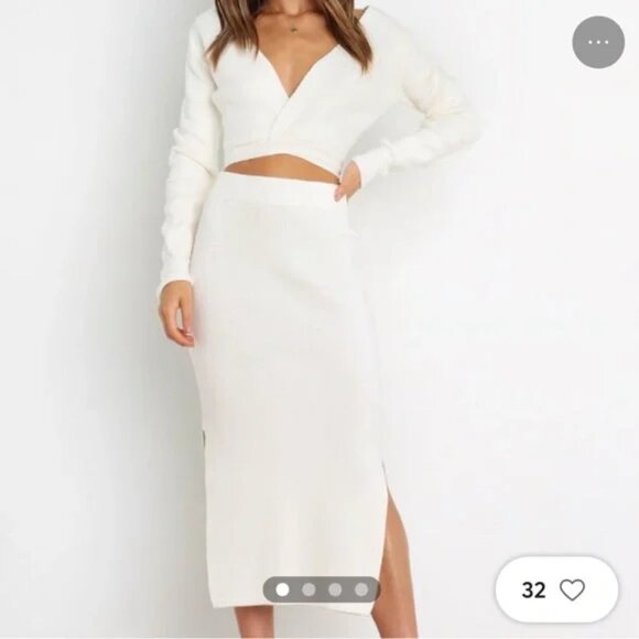 Petal & Pup Dresses & Skirts - Petal & Pup Two Piece Ivory Knit Set